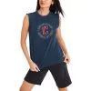 Women's Cleveland Guardians DKNY Sport Navy Madison Tri-Blend Tank Top