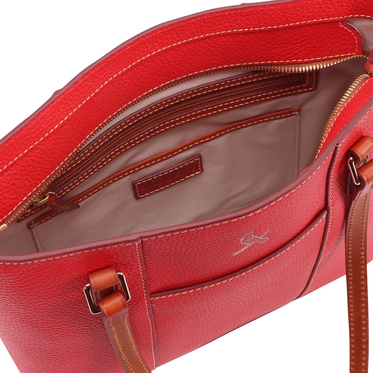 Women's St. Louis Cardinals Dooney & Bourke Pebble Lexington Shopper Purse 6 Women's St. Louis Cardinals Dooney & Bourke Pebble Lexington Shopper Purse - Image 4