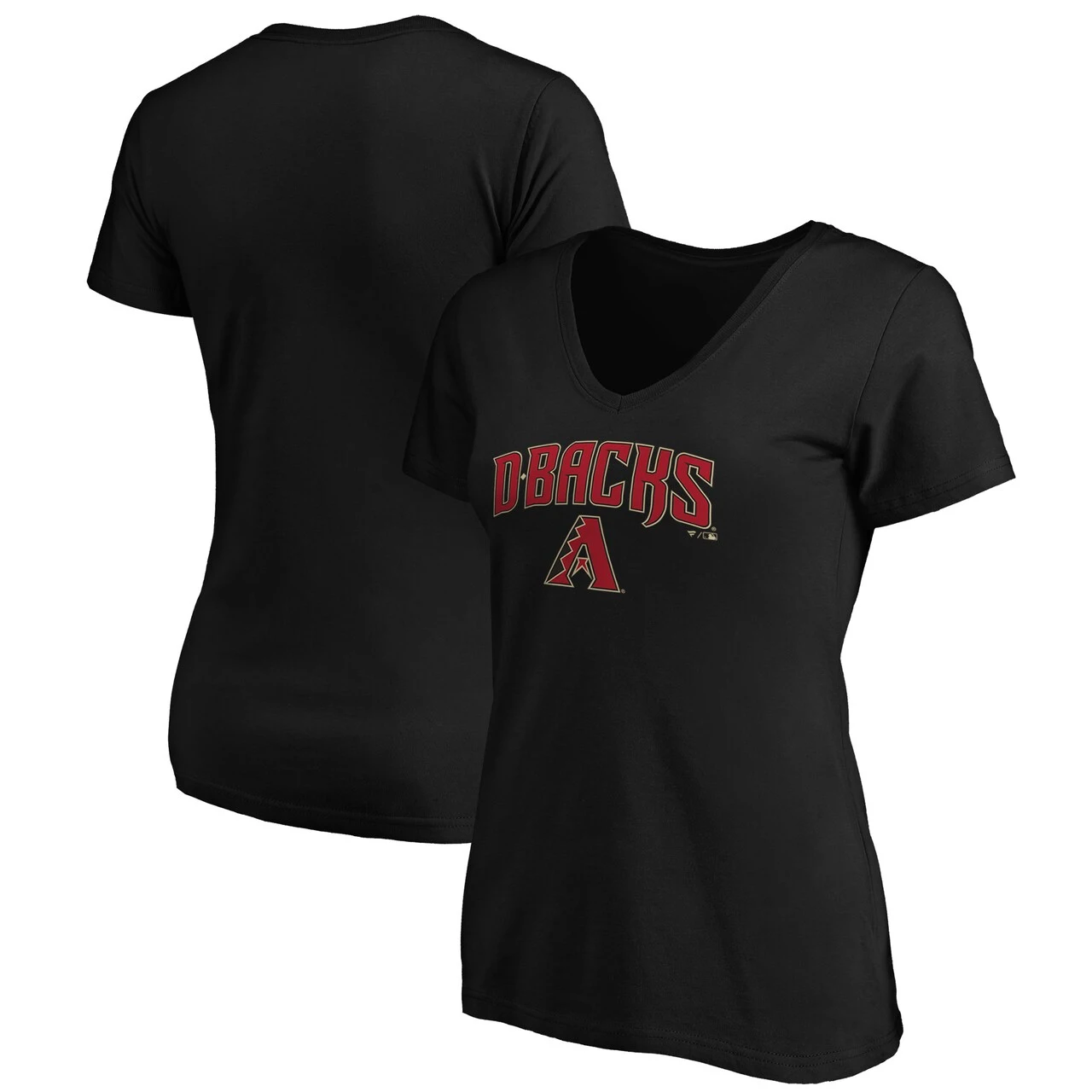 Women's Arizona Diamondbacks Fanatics Branded Black Team Logo Lockup V-Neck T-Shirt 3 Women's Arizona Diamondbacks Fanatics Branded Black Team Logo Lockup V-Neck T-Shirt