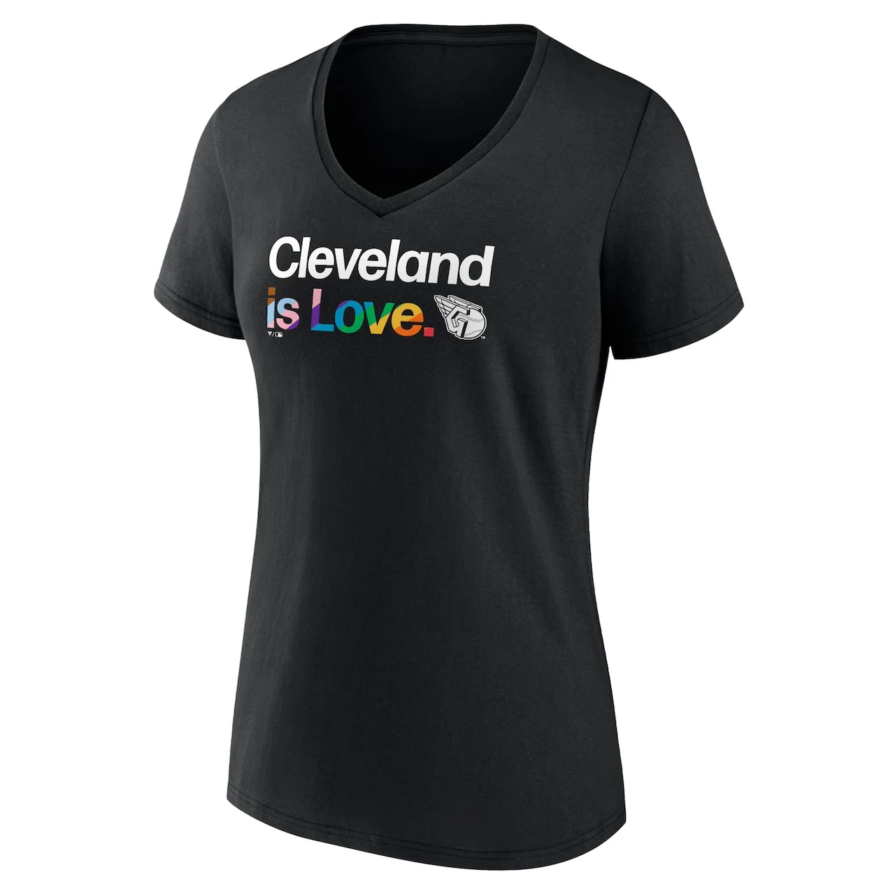 Women's Cleveland Guardians Fanatics Branded Black City Pride V-Neck T-Shirt 4 Women's Cleveland Guardians Fanatics Branded Black City Pride V-Neck T-Shirt - Image 2