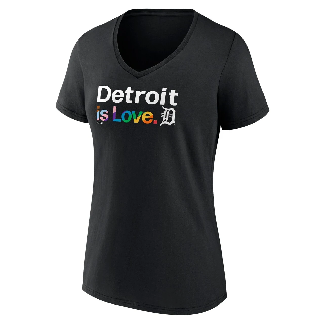 Women's Detroit Tigers Fanatics Branded Black City Pride V-Neck T-Shirt 4 Women's Detroit Tigers Fanatics Branded Black City Pride V-Neck T-Shirt - Image 2