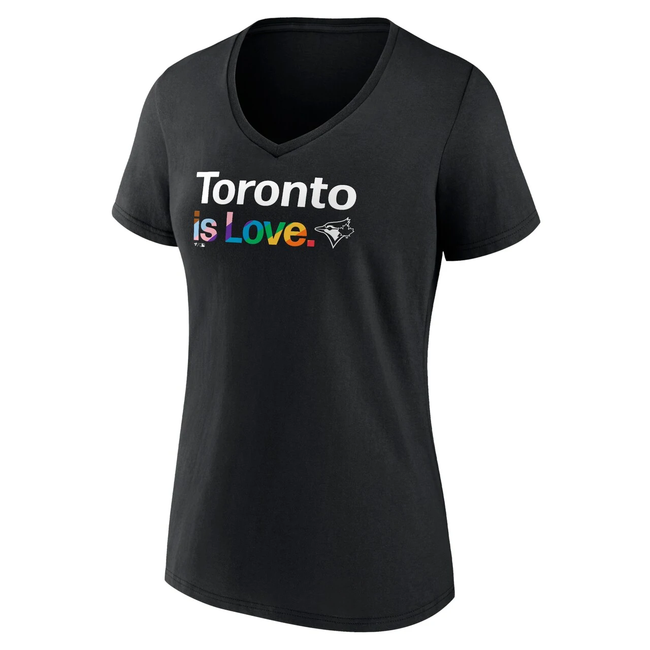 Women's Toronto Blue Jays Fanatics Branded Black City Pride V-Neck T-Shirt 4 Women's Toronto Blue Jays Fanatics Branded Black City Pride V-Neck T-Shirt - Image 2