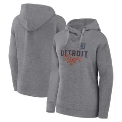 Women's Detroit Tigers Fanatics Branded Heather Gray Script Favorite Pullover Hoodie