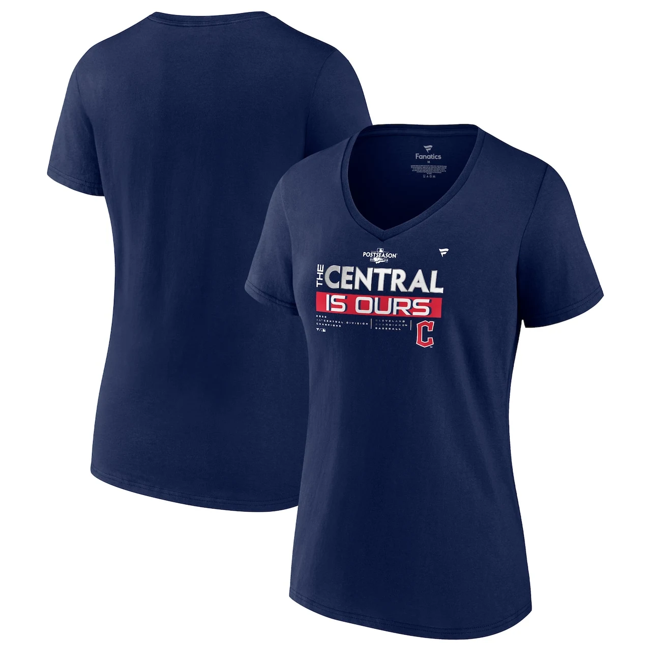 Women's Cleveland Guardians Fanatics Branded Navy 2022 AL Central Division Champions Plus Size V-Neck T-Shirt 3 Women's Cleveland Guardians Fanatics Branded Navy 2022 AL Central Division Champions Plus Size V-Neck T-Shirt