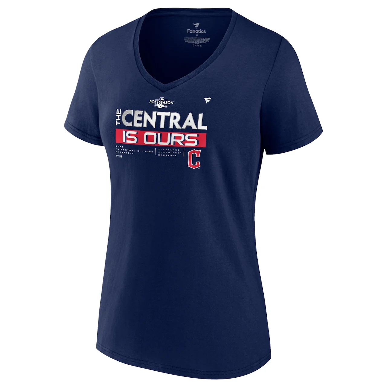 Women's Cleveland Guardians Fanatics Branded Navy 2022 AL Central Division Champions Plus Size V-Neck T-Shirt 4 Women's Cleveland Guardians Fanatics Branded Navy 2022 AL Central Division Champions Plus Size V-Neck T-Shirt - Image 2