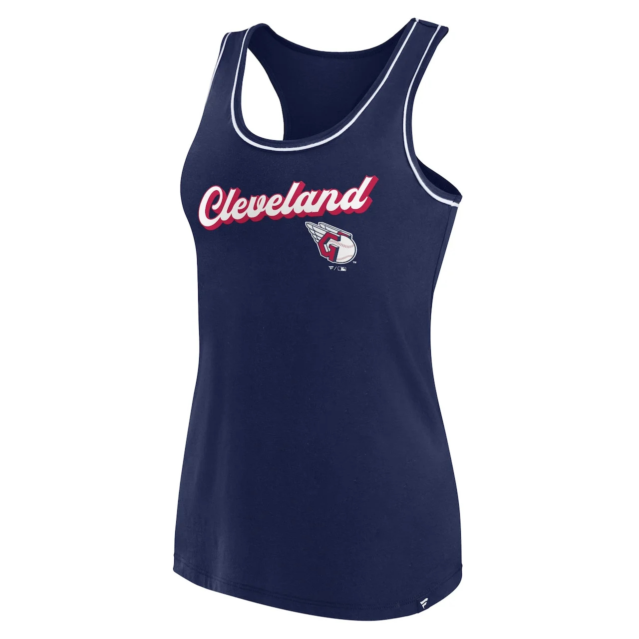Men's Cleveland Guardians Fanatics Branded Navy Wordmark Logo Racerback Tank Top 4 Men's Cleveland Guardians Fanatics Branded Navy Wordmark Logo Racerback Tank Top - Image 2