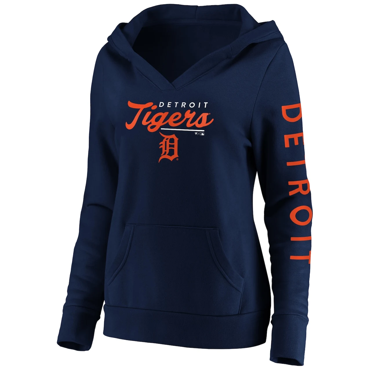 Women's Detroit Tigers Fanatics Branded Navy Core High Class Crossover Pullover Hoodie 4 Women's Detroit Tigers Fanatics Branded Navy Core High Class Crossover Pullover Hoodie - Image 2