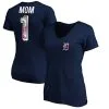 Women's Detroit Tigers Fanatics Branded Navy Plus Size Mother's Day V-Neck T-Shirt