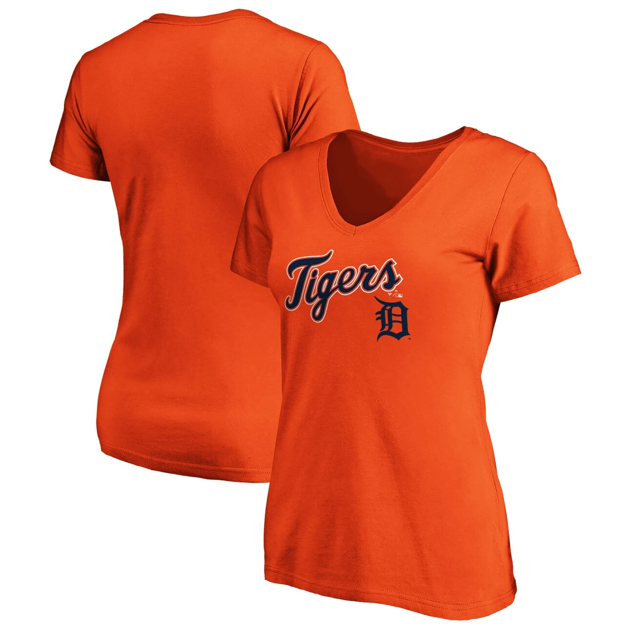 Women's Detroit Tigers Fanatics Branded Orange Team Logo Lockup V-Neck T-Shirt 3 Women's Detroit Tigers Fanatics Branded Orange Team Logo Lockup V-Neck T-Shirt