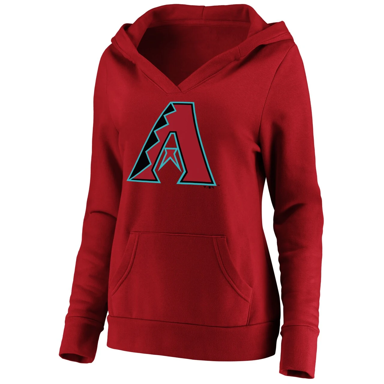 Women's Arizona Diamondbacks Fanatics Branded Red Official Logo Crossover V-Neck Pullover Hoodie 4 Women's Arizona Diamondbacks Fanatics Branded Red Official Logo Crossover V-Neck Pullover Hoodie - Image 2