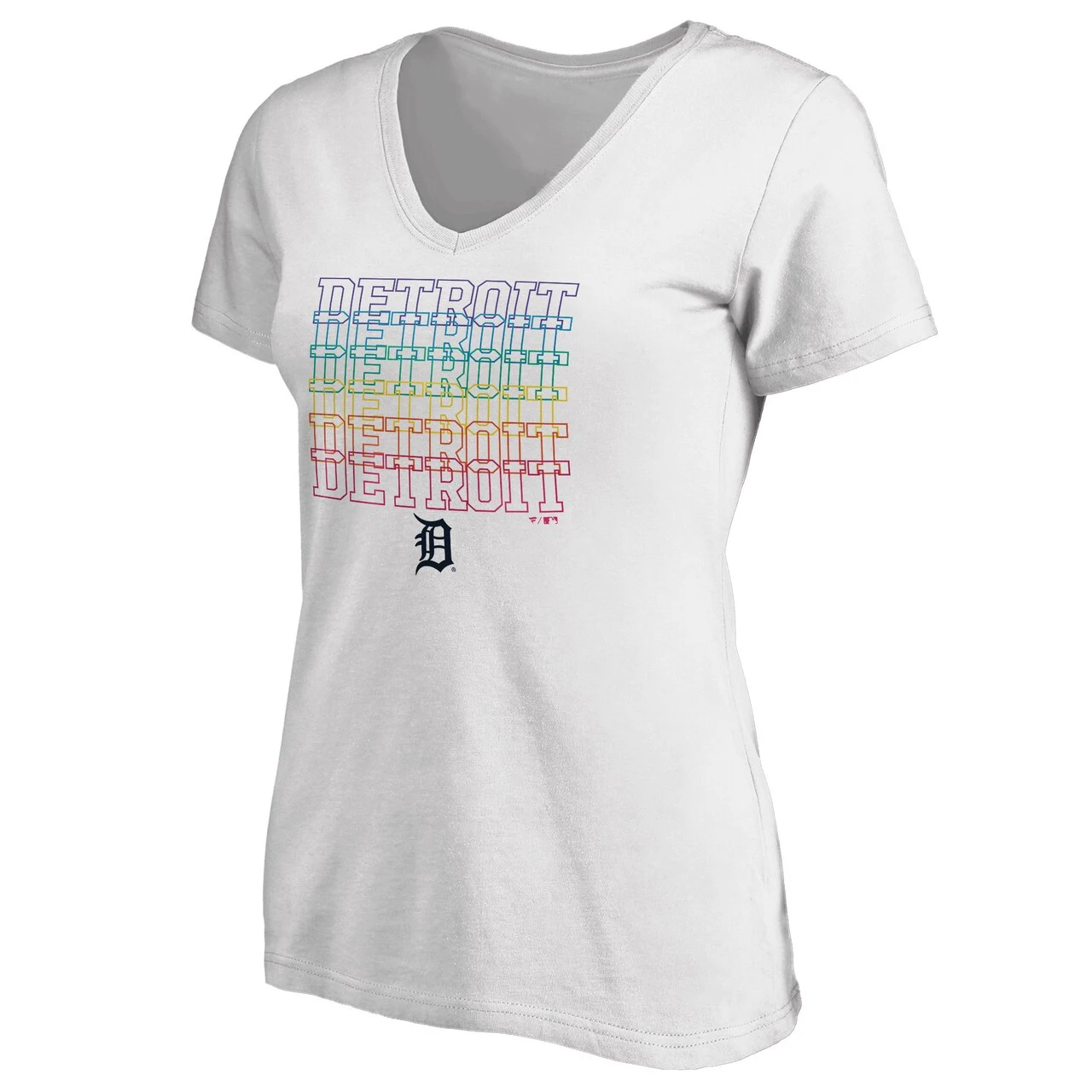 Women's Detroit Tigers Fanatics Branded White Plus Size City Pride V-Neck T-Shirt 4 Women's Detroit Tigers Fanatics Branded White Plus Size City Pride V-Neck T-Shirt - Image 2