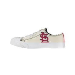 Women's St. Louis Cardinals FOCO Cream Low Top Canvas Shoes