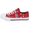 Women's St. Louis Cardinals FOCO Red Flower Canvas Allover Shoes