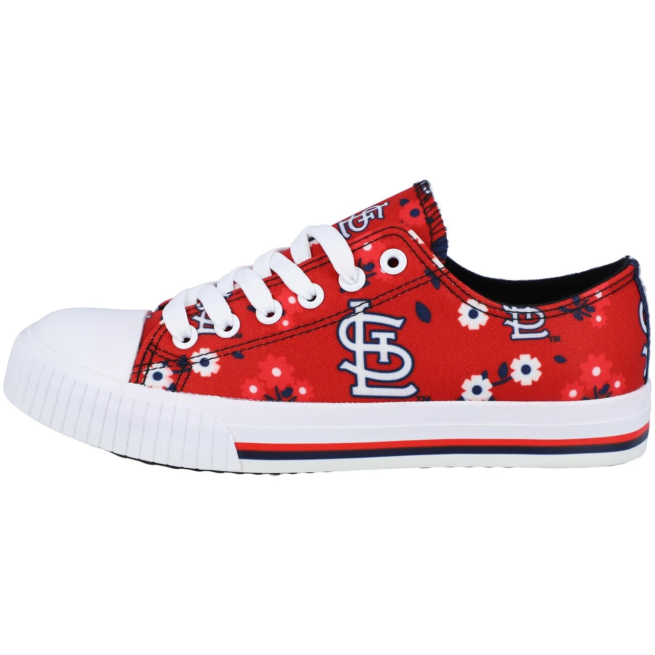 Women's St. Louis Cardinals FOCO Red Flower Canvas Allover Shoes 3 Women's St. Louis Cardinals FOCO Red Flower Canvas Allover Shoes