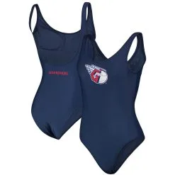 Women's Cleveland Guardians G-III 4Her By Carl Banks Navy Making Waves One-Piece Swimsuit