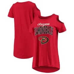 Women's Arizona Diamondbacks G-III 4Her By Carl Banks Red Clear The Bases Cold Shoulder T-Shirt