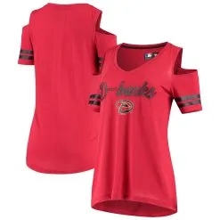 Women's Arizona Diamondbacks G-III 4Her By Carl Banks Red Extra Inning Cold Shoulder T-Shirt