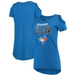 Women's Toronto Blue Jays G-III 4Her By Carl Banks Royal Clear The Bases Cold Shoulder T-Shirt