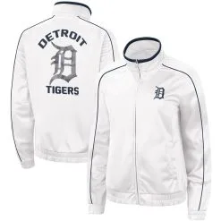 Women's Detroit Tigers G-III 4Her By Carl Banks White Gamer Full-Zip Track Jacket