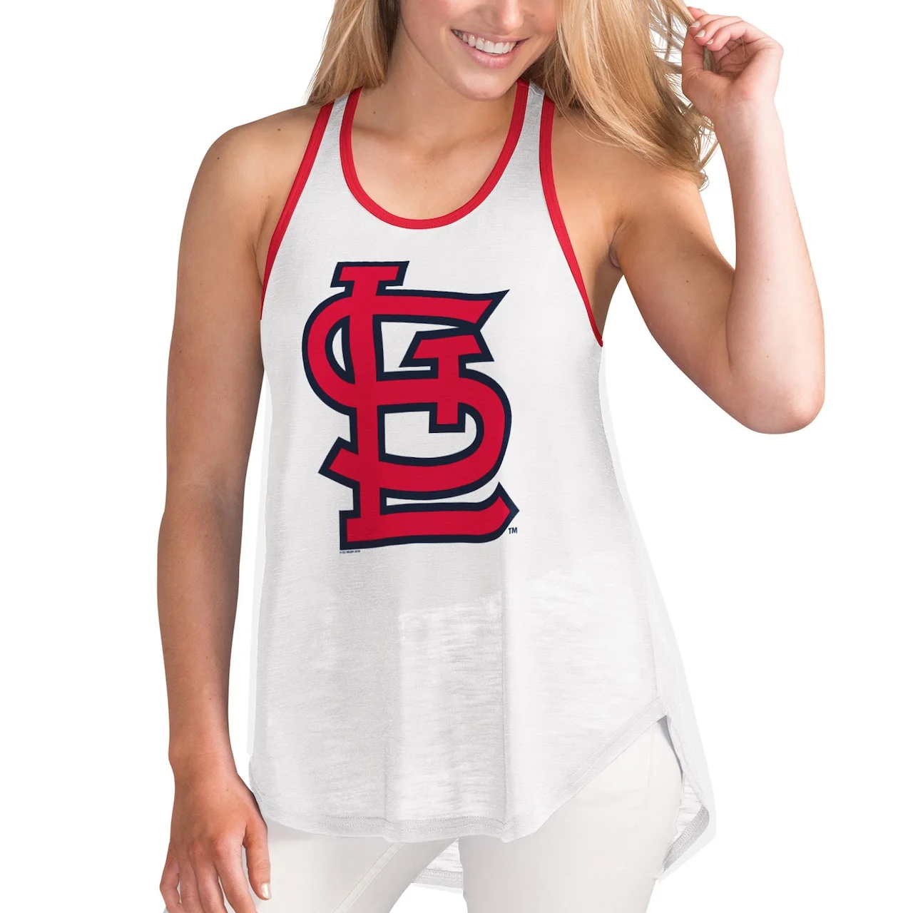 Women's St. Louis Cardinals G-III 4Her By Carl Banks White Tater Racerback Tank Top 6 Women's St. Louis Cardinals G-III 4Her By Carl Banks White Tater Racerback Tank Top - Image 4