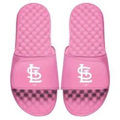 Women's St. Louis Cardinals ISlide Pink Primary Logo Slide Sandals