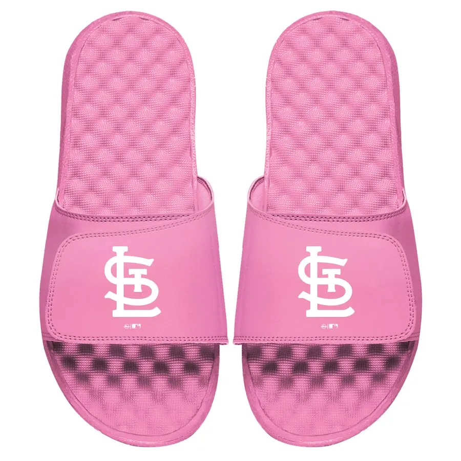 Women's St. Louis Cardinals ISlide Pink Primary Logo Slide Sandals 3 Women's St. Louis Cardinals ISlide Pink Primary Logo Slide Sandals