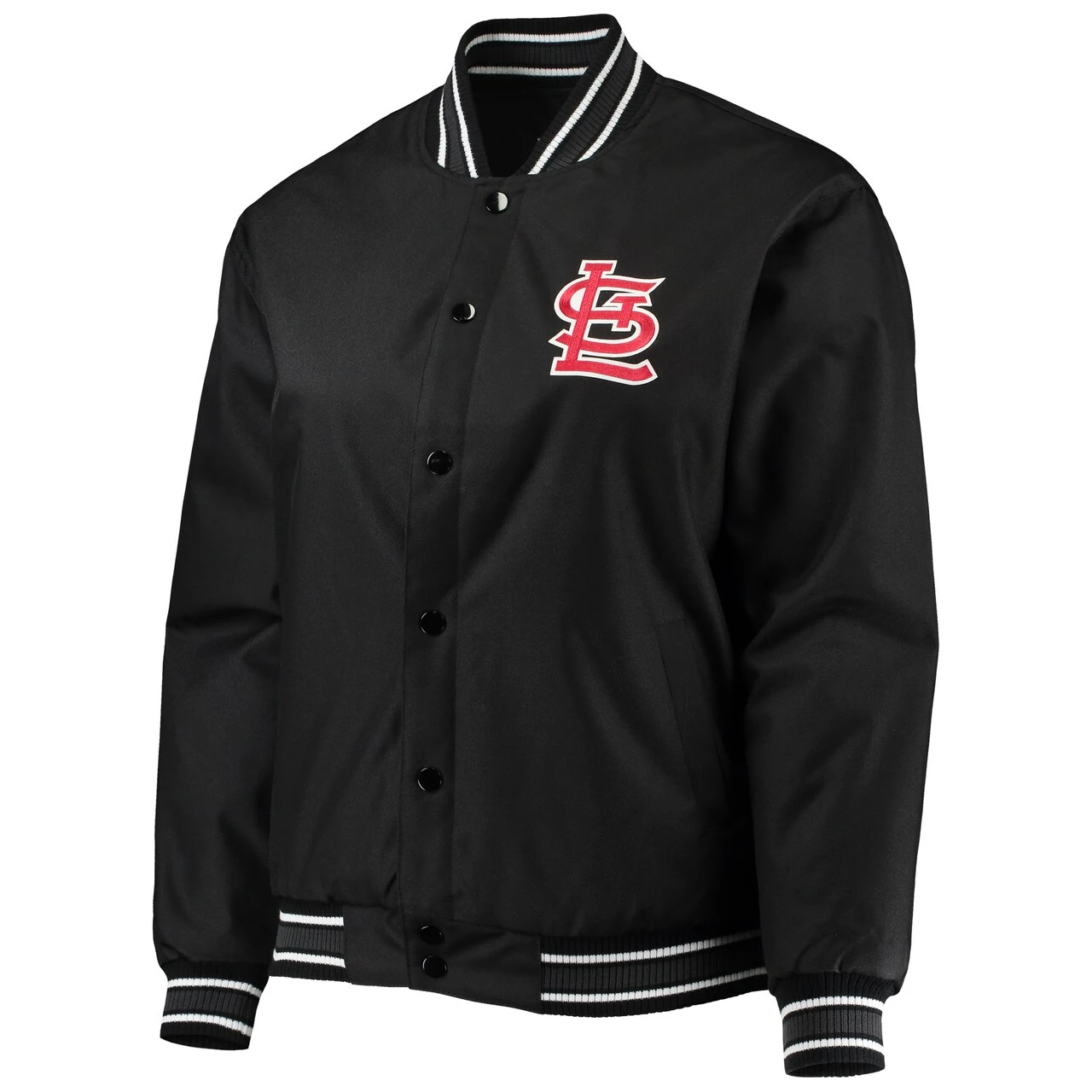 Women's St. Louis Cardinals JH Design Black Plus Size Poly Twill Full-Snap Jacket 4 Women's St. Louis Cardinals JH Design Black Plus Size Poly Twill Full-Snap Jacket - Image 2