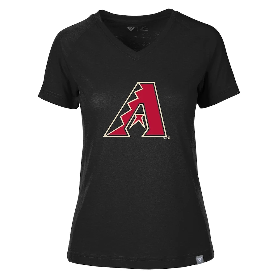 Women's Arizona Diamondbacks Levelwear Black Ariya V-Neck T-Shirt 3 Women's Arizona Diamondbacks Levelwear Black Ariya V-Neck T-Shirt