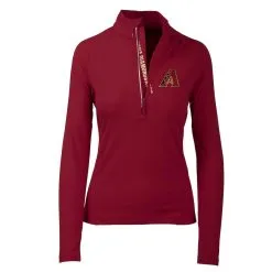Women's Arizona Diamondbacks Levelwear Cardinal Energy Quarter-Zip Pullover Top