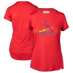 Women's St. Louis Cardinals Levelwear Heathered Red Core Logo Lux T-Shirt