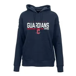 Women's Cleveland Guardians Levelwear Navy Adorn Fleece Pullover Hoodie