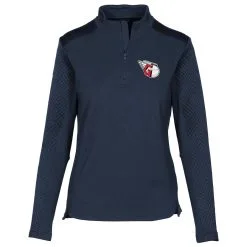 Women's Cleveland Guardians Levelwear Navy Daybreak Quarter-Zip Pullover Top