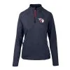 Women's Cleveland Guardians Levelwear Navy Hadley Quarter-Zip Pullover Top