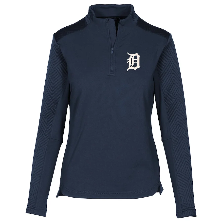Women's Detroit Tigers Levelwear Navy Daybreak Quarter-Zip Pullover Top 3 Women's Detroit Tigers Levelwear Navy Daybreak Quarter-Zip Pullover Top
