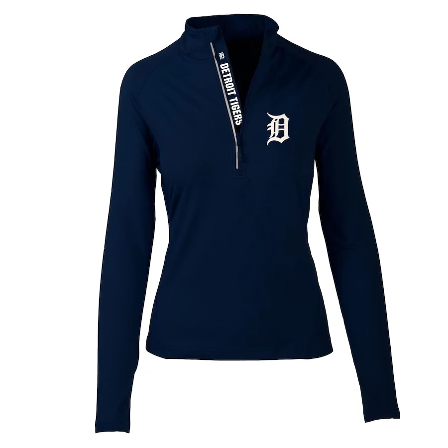 Women's Detroit Tigers Levelwear Navy Energy Quarter-Zip Pullover Top 3 Women's Detroit Tigers Levelwear Navy Energy Quarter-Zip Pullover Top