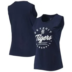 Women's Detroit Tigers Levelwear Navy Macy Tank Top