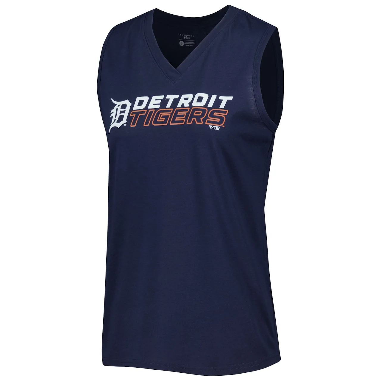Women's Detroit Tigers Levelwear Navy Paisley Chase V-Neck Tank Top 4 Women's Detroit Tigers Levelwear Navy Paisley Chase V-Neck Tank Top - Image 2