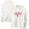 Women's St. Louis Cardinals Levelwear White Craze Open Back Funnel Neck Pullover Sweatshirt
