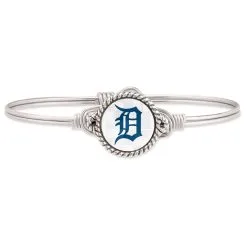 Luca & Danni Women's Detroit Tigers Luca + Danni Silver Petite Bangle Bracelet