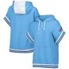 Women's St. Louis Cardinals Lusso Light Blue Mabel Tri-Blend Short Sleeve Pullover Hoodie
