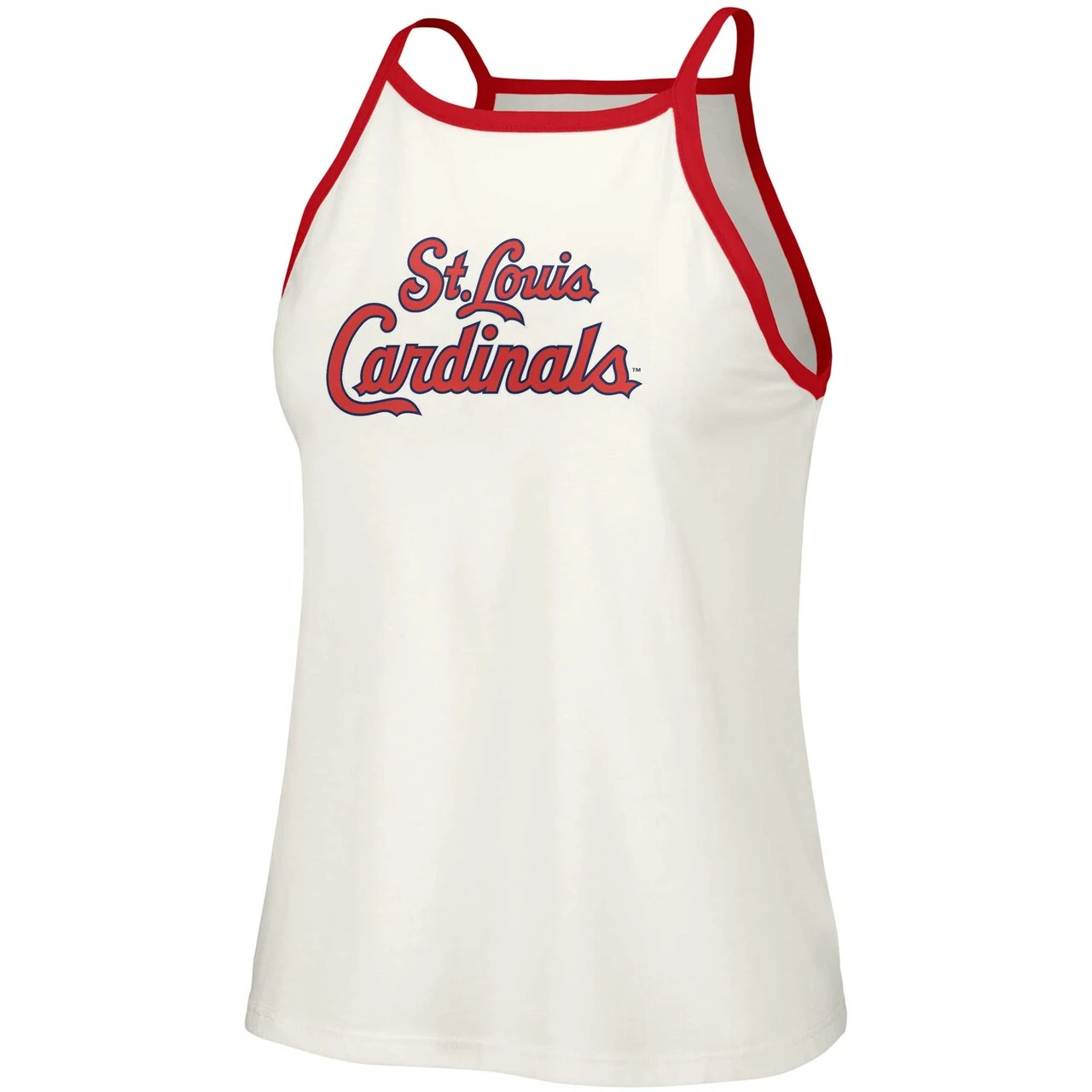 Women's St. Louis Cardinals Lusso White Nadine Halter Tank Top 4 Women's St. Louis Cardinals Lusso White Nadine Halter Tank Top - Image 2
