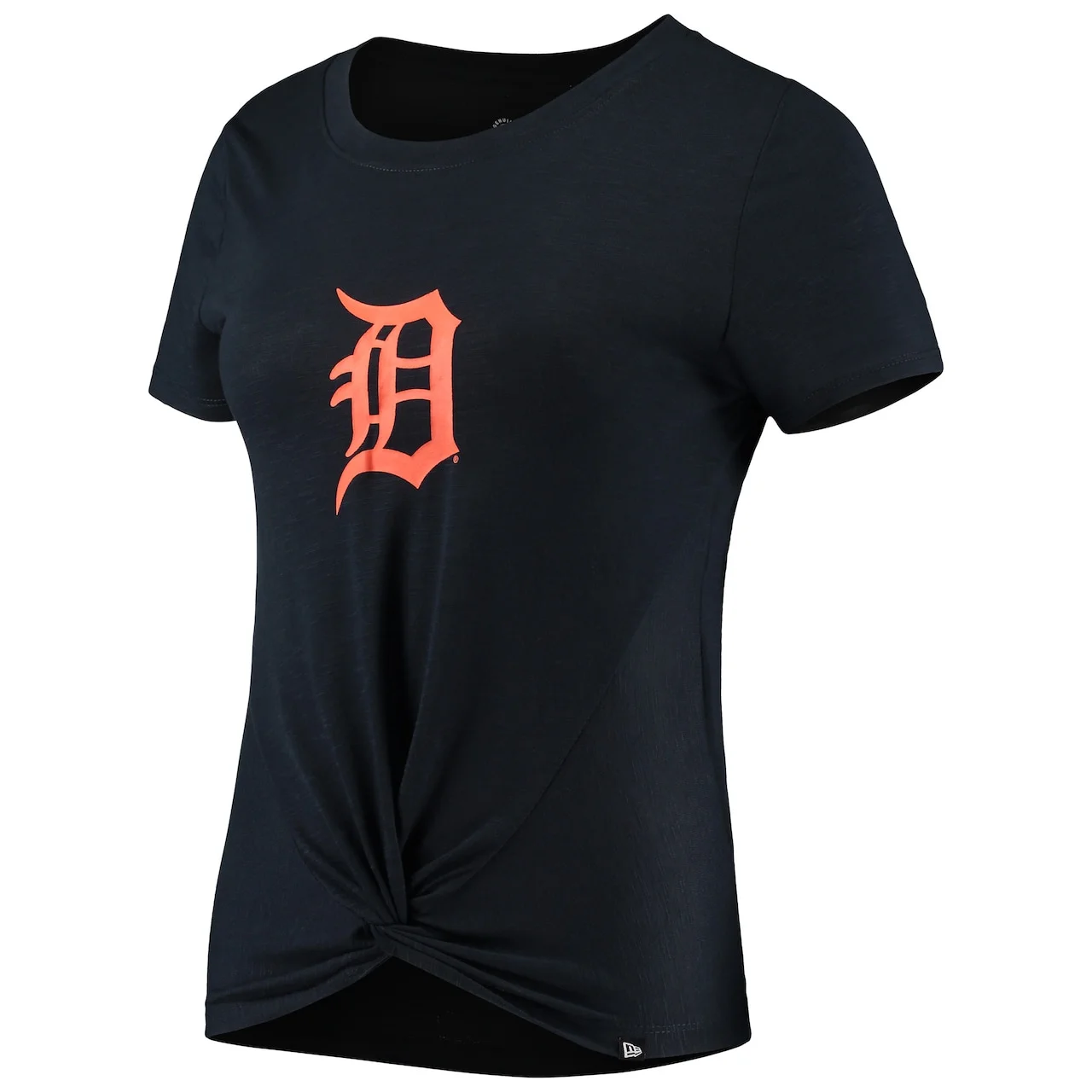 Women's Detroit Tigers New Era Navy 2-Hit Front Twist Burnout T-Shirt 4 Women's Detroit Tigers New Era Navy 2-Hit Front Twist Burnout T-Shirt - Image 2