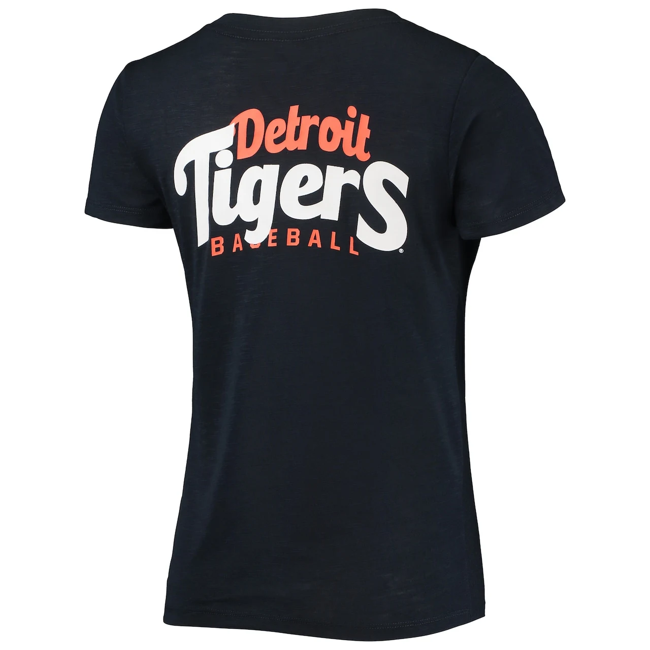 Women's Detroit Tigers New Era Navy 2-Hit Front Twist Burnout T-Shirt 5 Women's Detroit Tigers New Era Navy 2-Hit Front Twist Burnout T-Shirt - Image 3