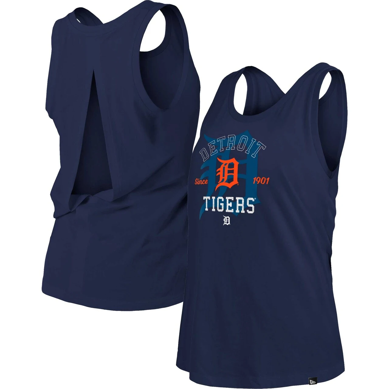 Women's Detroit Tigers New Era Navy Open Back Tank Top 3 Women's Detroit Tigers New Era Navy Open Back Tank Top