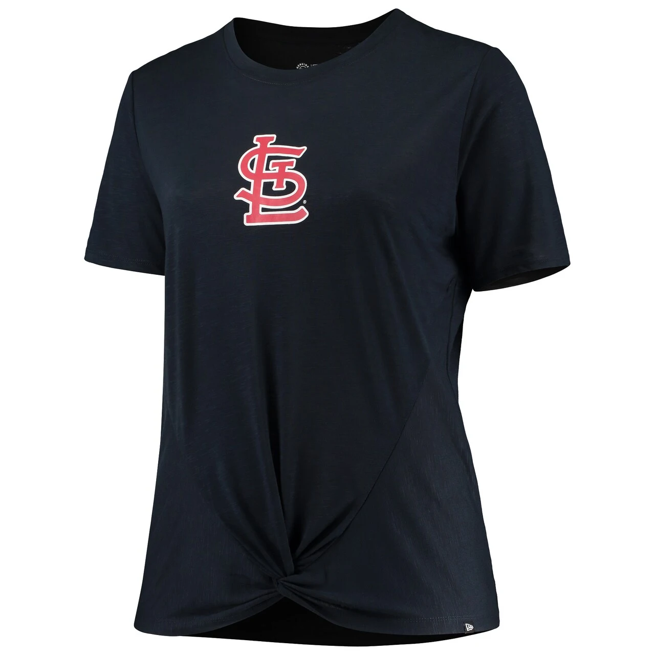 Women's St. Louis Cardinals New Era Navy Plus Size 2-Hit Front Knot T-Shirt 4 Women's St. Louis Cardinals New Era Navy Plus Size 2-Hit Front Knot T-Shirt - Image 2