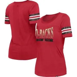 Women's Arizona Diamondbacks New Era Red Team Stripe T-Shirt