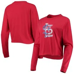 Women's St. Louis Cardinals New Era Red Baby Jersey Cropped Long Sleeve T-Shirt