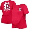 Women's St. Louis Cardinals New Era Red Plus Size Two-Hit Front Knot T-Shirt