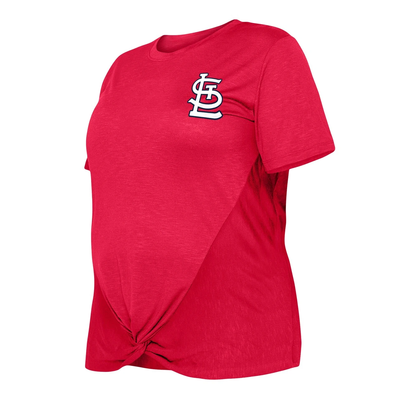 Women's St. Louis Cardinals New Era Red Plus Size Two-Hit Front Knot T-Shirt 4 Women's St. Louis Cardinals New Era Red Plus Size Two-Hit Front Knot T-Shirt - Image 2