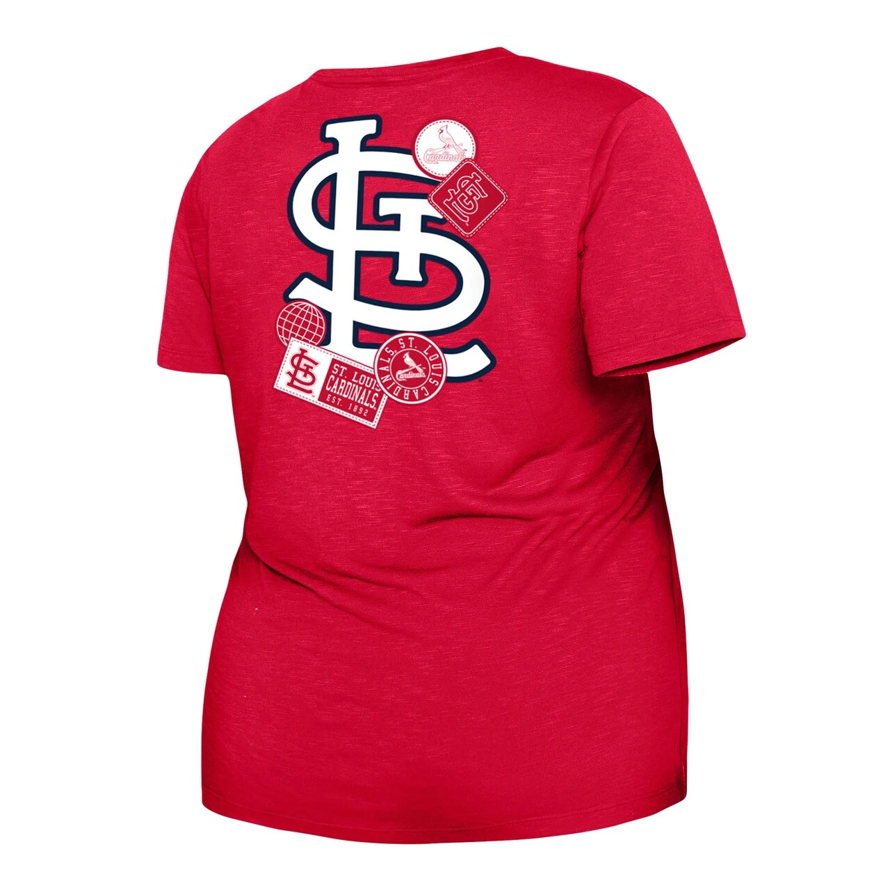 Women's St. Louis Cardinals New Era Red Plus Size Two-Hit Front Knot T-Shirt 5 Women's St. Louis Cardinals New Era Red Plus Size Two-Hit Front Knot T-Shirt - Image 3